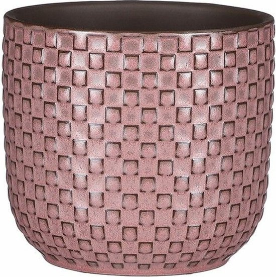 Mica Decorations Plantenpot - keramiek - roze - D12/H11 cm - bloempot