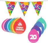 Haza Leeftijd verjaardag thema pakket 20 jaar - ballonnen/vlaggetjes