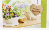 Verjaardag wenskaarten 3D bloem 6 stuks - Felicitatie kaarten - Gefeliciteerd kaarten