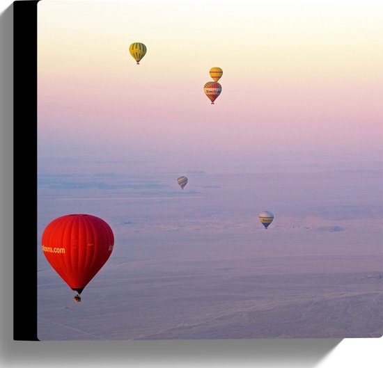 WallClassics - Toile - Vols en montgolfière dans différentes montgolfières - 30x30 cm Photo sur toile (Décoration murale sur toile)
