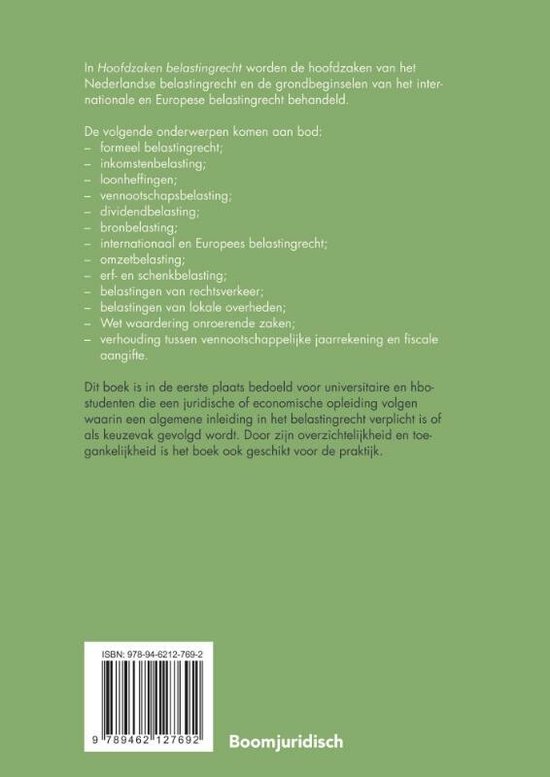 delicatesse Ontvangende machine zakdoek Boom fiscale studieboeken - Hoofdzaken belastingrecht | 9789462127692 |  Boeken | bol.com