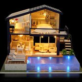 Cutebee maison de poupée maison de poupée Miniature avec Meubles maison en bois Jouets pour Enfants cadeau d'anniversaire