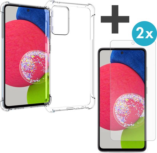 iMoshion Shockproof Hoesje Inclusief 2X Screenprotector Gehard Glas Geschikt voor Samsung Galaxy A52(s) (5G/4G) - Transparant