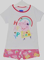 Peppa Pig Set / Shortama - Happy - Roze/Wit - Maat 116