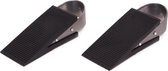 Benson Deurstopwiggen - 2x - zwart - rubber - 13x5x3 cm - deurstopper