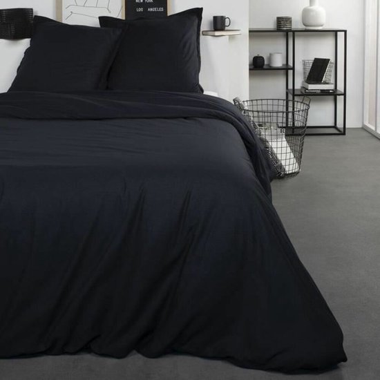 TODAY Beddengoed voor tweepersoonsbed, 260 x 240 cm, katoenen gaas, effen, houtskool, grijs