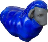 In & Out Deco Mouton allongé en béton creux, coloris bleu pour l'intérieur et l'extérieur.