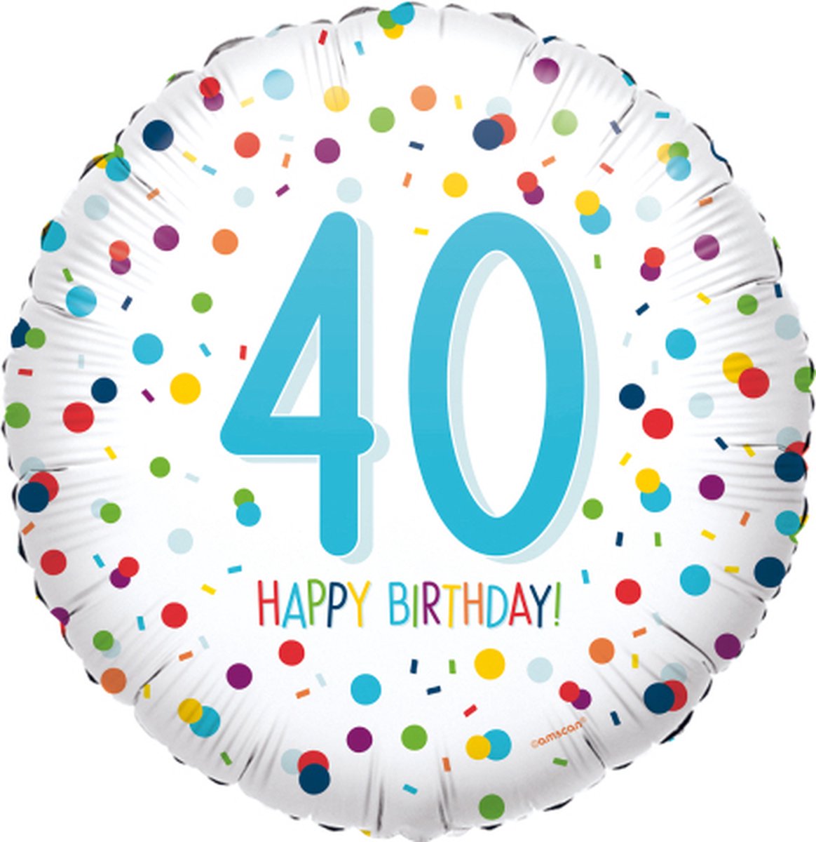 Folieballon 40 confetti happy birthday
