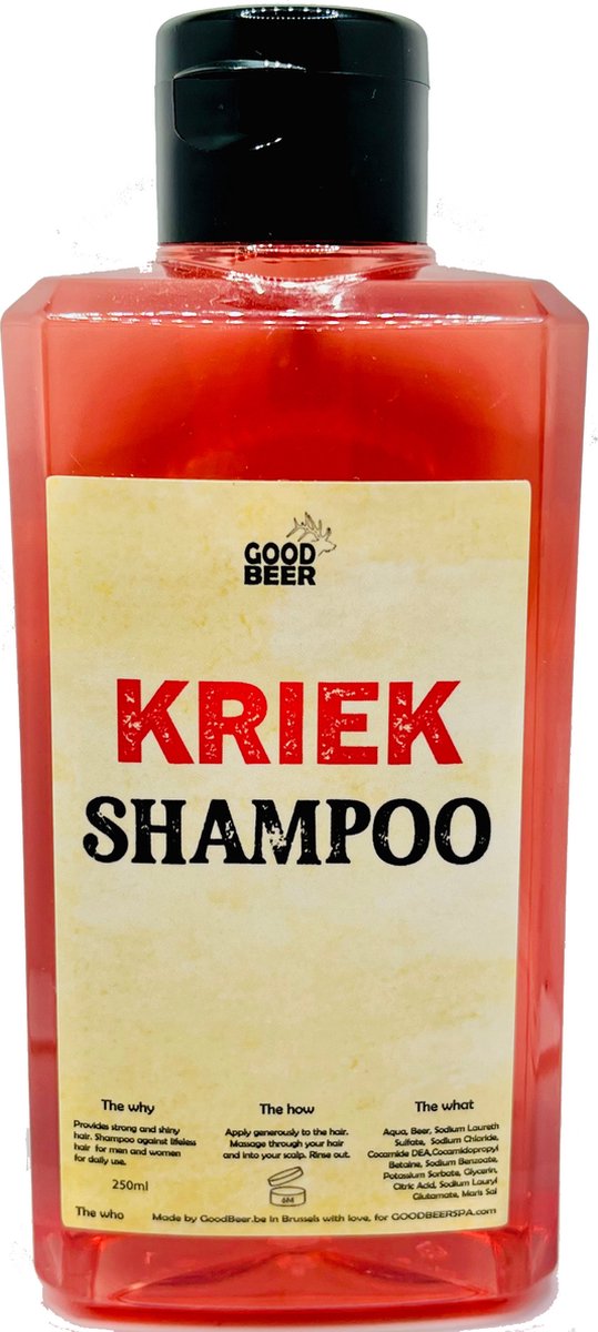 Kriekbier shampoo - 250 ml - voor futloos haar - heerlijk kersen aroma