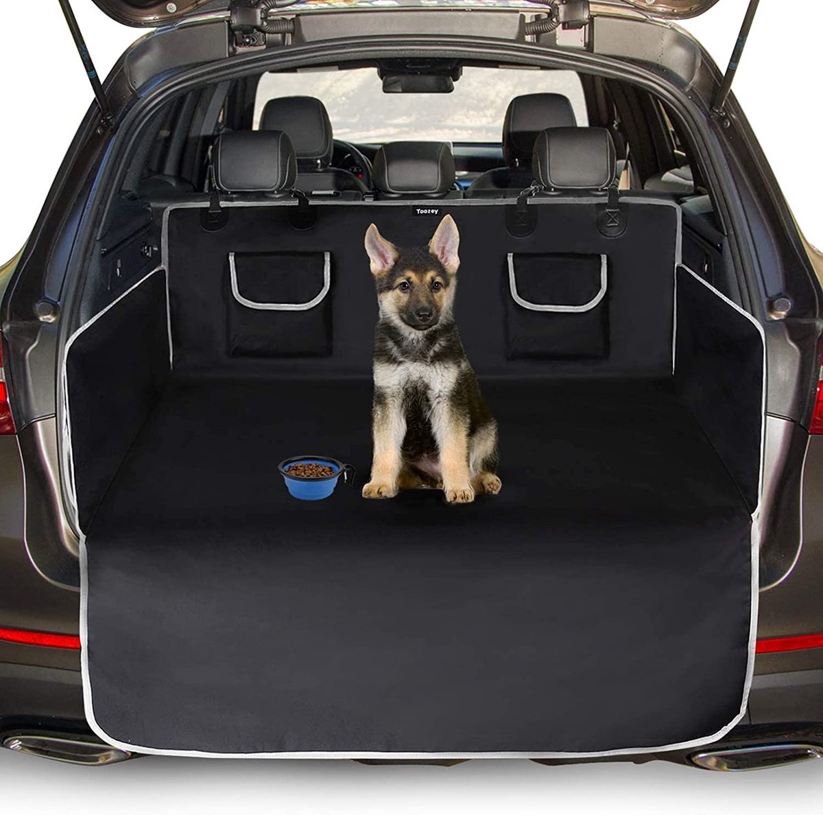 RESKO - Kofferbakbescherming - Voor hond - Universeel - Antislip - Autolaars - Hondendeken met Zijbescherming - Bumperbescherming - Waterdicht - Aangroeiwerende - Gemakkelijk Schoon te Maken - Zwart