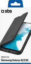 SBS Wallet Lite Telefoonhoesje geschikt voor Samsung Galaxy A23 Hoesje Bookcase - Zwart
