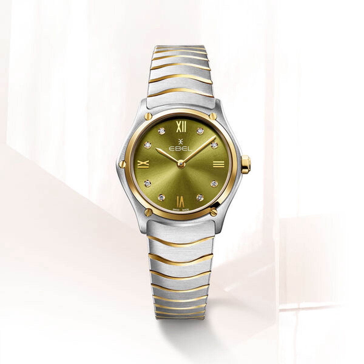Ebel - 1216473A - Sport Classic - horloge - vrouwen - dames - diamant - staal - 18 krt goud
