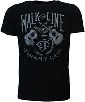 Johnny Cash Outlaw Music Uomo T-Shirt Nero 4XL 100% Cotone Regular