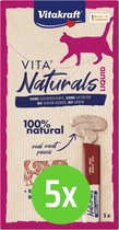 Vitakraft Vita Naturals Liquid Snack Rund 5 stuks - 5 verpakkingen