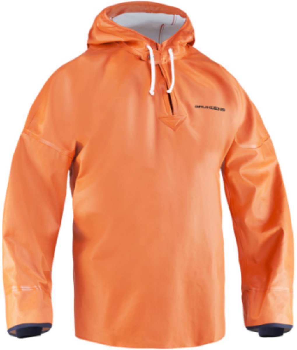 Grundens Oliejas Brigg Anorak 34 oranje - Maat: M - Maat: M