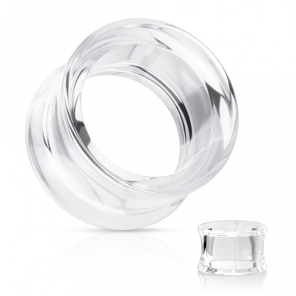 12 mm double flared tunnel transparant