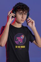 Shirt - To the moon - Wurban Wear | Grappig shirt | Gaming | Unisex tshirt | Wit & Zwart