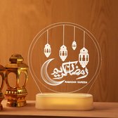 Woondecoratie LED 3D- Ramadan maan Decoratie - Tafellamp