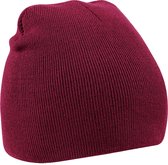 Beechfield Beanie wintermuts - bordeaux rood - one size - volwassenen