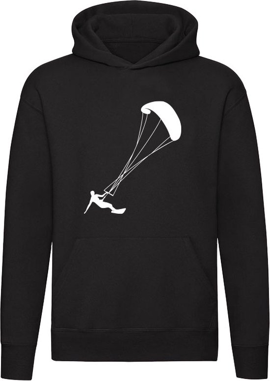 Kitesurfen Hoodie - kiter - kitesurfer - kiteboarder - windsurfen - watersport - vlieger - unisex - trui - sweater - capuchon