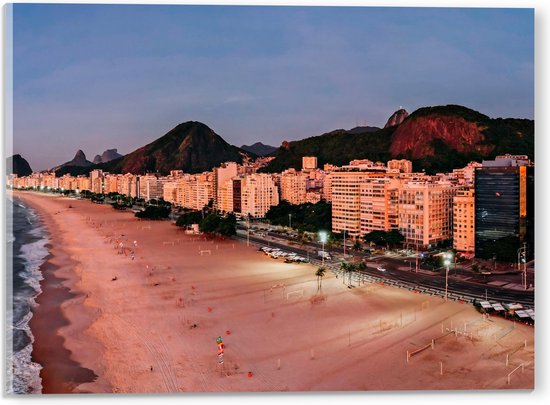 Acrylglas - Boulevard van Copacana Beach in Rio de Janeiro, Brazillië - 40x30 cm Foto op Acrylglas (Wanddecoratie op Acrylaat)