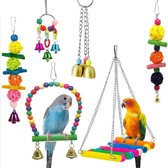 Vogelspeelgoed - Speelgoed voor in Vogelkooi - 6-delige Set