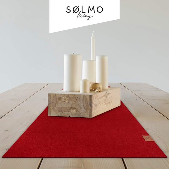 sølmo I Design Rood Vilt 150x40cm Tafelloper I Scandinavische Vilt...