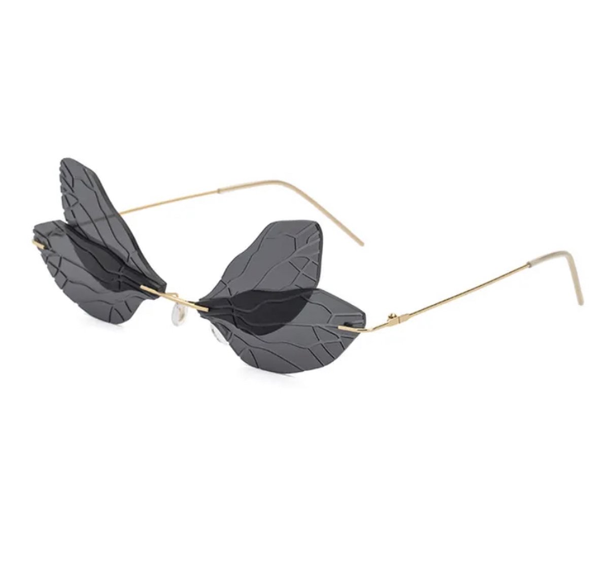 Vlinder Zonnebril - Unisex - Festival Bril - Zwart