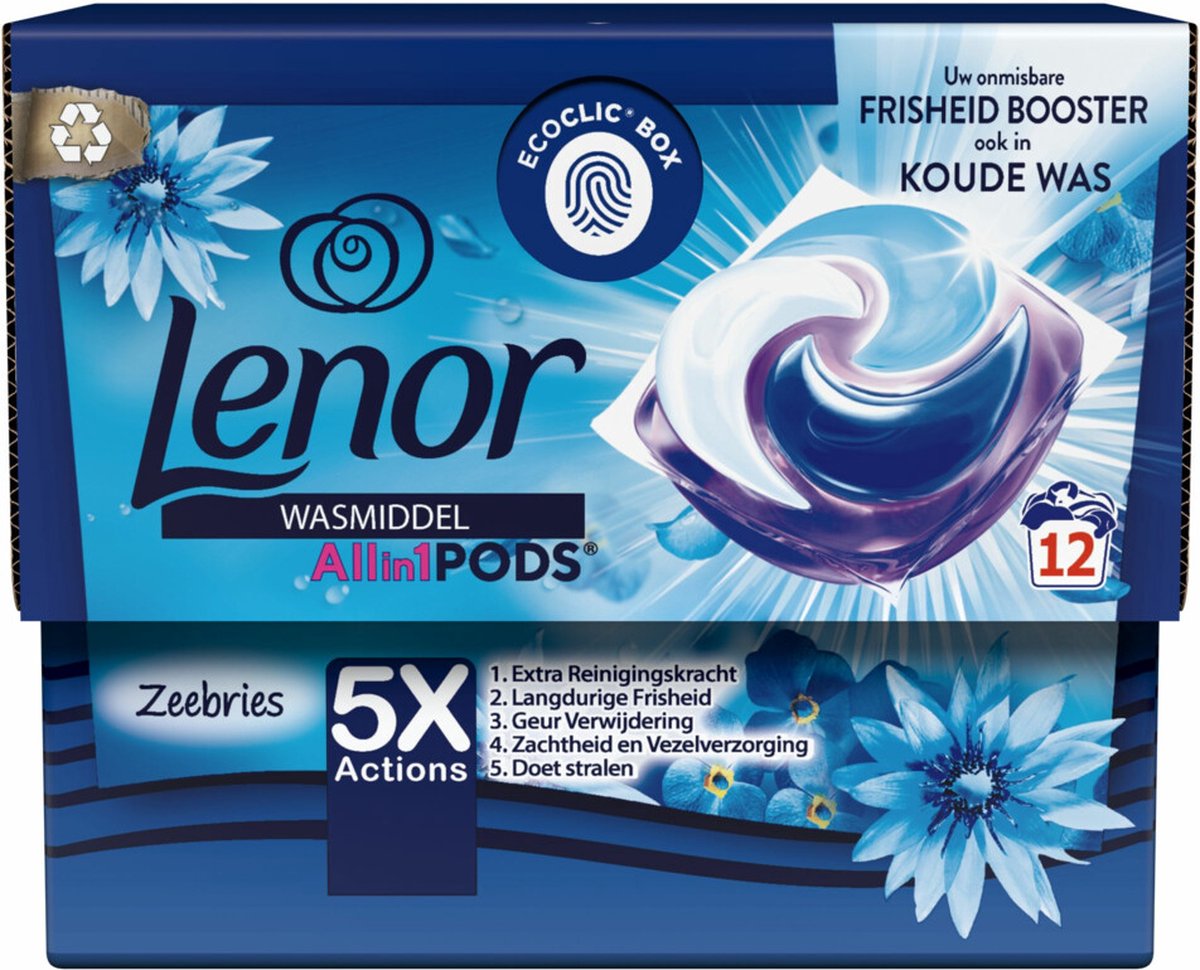 Goedkoopste Lenor Wasmiddel All-in-1 Pods Zeebries 12 stuks