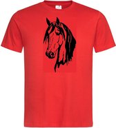 T-shirt met paardenhoofd - paard - pony - manege - maat 134/140