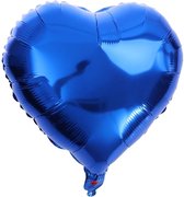 Hartvormige folie ballon blauw 45,7 cm - ballon - hart - folie ballon - blauw - hart - decoratie - babyshower - genderreveal