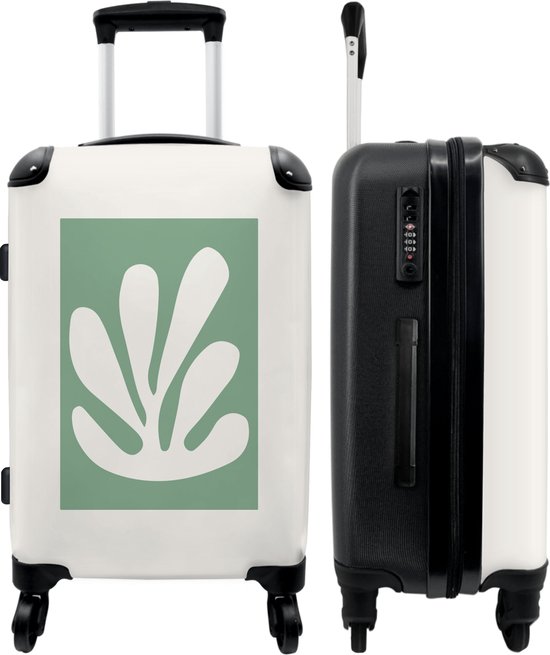 NoBoringSuitcases.com - Hardcase koffer groen middelmaat - Grote reiskoffer met 4 wielen - Trolley op wieltjes 60 liter - Rolkoffer groot - Ruimbagage valies 20kg - Valiezen voor volwassenen - Suitcase medium - Luggage tsa slot - Bagagetrolley XL