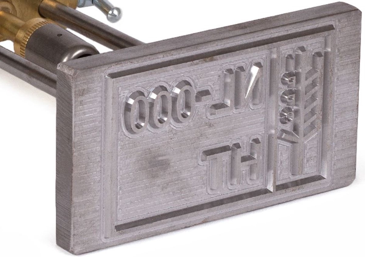 Brandplaat voor Perkeo gasbrandstempel | Staal | 130X70mm