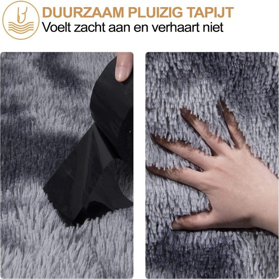 Hoogpolig Vloerkleed 108 x 240 cm Pluizig, Antislip, Wasbaar, Modern