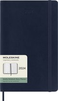 Moleskine 12 Maanden Agenda - 2024 - Wekelijks - Large - Zachte Kaft - Saffier Blauw