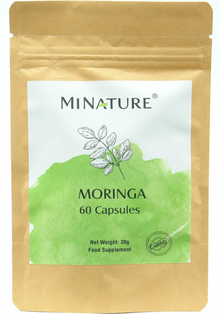 Goedkoopste Moringa Capsules 60 stuks - 450mg Moringa poeder van Moringa Oleifera Bladeren per Vega Capsule - 100 Plantaardig