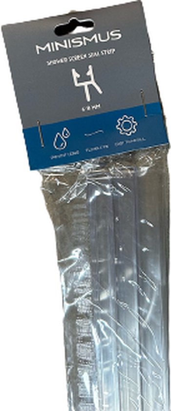 Minismus Douchedeurafdichting met Waterkering (2 Strips van 1 Meter, Makkelijk Inkortbaar) - Waterstopper Geschikt voor glas van 6 tot 8 mm - Douchedorpel - Lekstrip voor Horizontale bevestiging