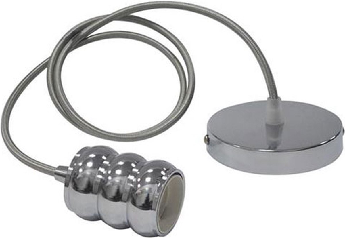 LED Hanglamp - Hangverlichting - Industrieel - Rond - Mat Chroom Aluminium - E27