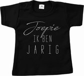 Tee shirt anniversaire enfant anniversaire-youpi c'est mon anniversaire-manche courte-noir-Taille 80