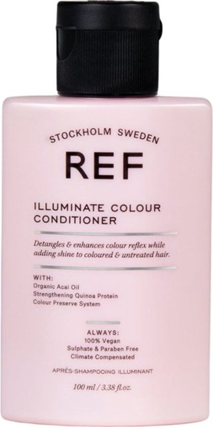 Flacon rose pâle REF Stockholm Illuminate Colour Conditioner, 100ml.