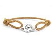 Kungu luxe rope majestic line armband voor heren en dames - Beige - Verstelbaar- Cadeau - Geschenk - Voor Man - Vrouw - Armbandje - Jewellery