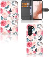 Smartphone Hoesje Geschikt voor Samsung Galaxy S23 Flipcase Cadeautjes voor Moederdag Butterfly Roses