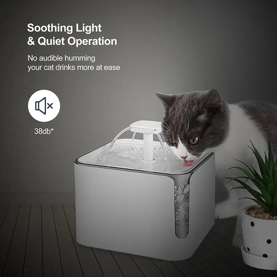 Cat waterfontein, 3L draadloze oplaadbare bewegingssensor Cat waterfontein, 3L draadloze oplaadbare bewegingssensor