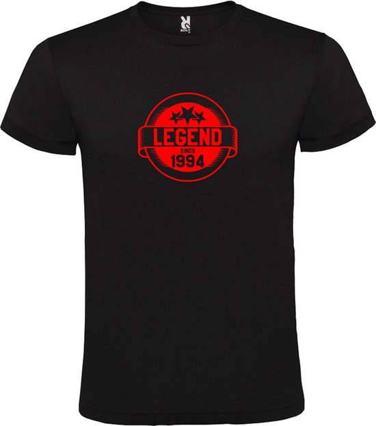 Zwart T-Shirt met “Legend sinds 1994 “ Afbeelding Rood Size L
