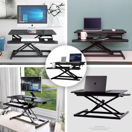 KIDINIX Standing Table Height Adjustable Desk with Keyboard Top, 92 x