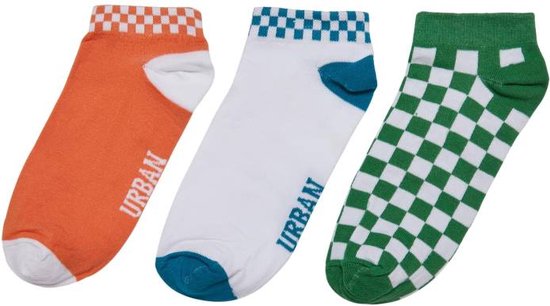 Urban Classics Enkelsokken Sneaker Socks Checks 3-Pack Multicolours