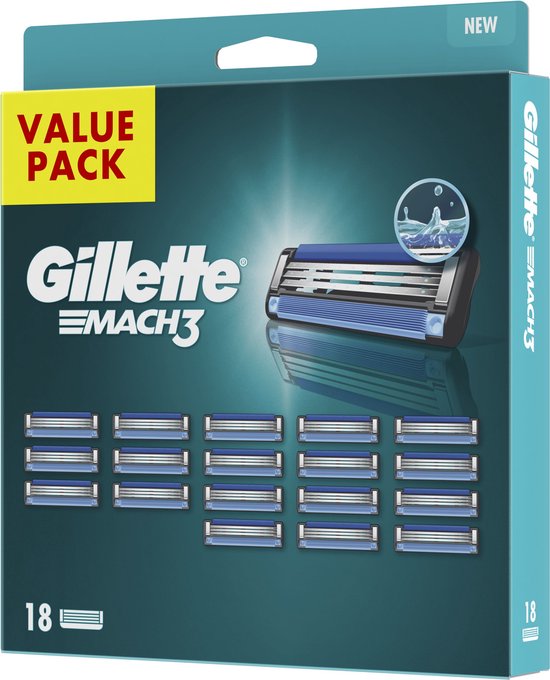 Gillette Mach3 - Navulmesjes - Voor Mannen - 18 Navulmesjes