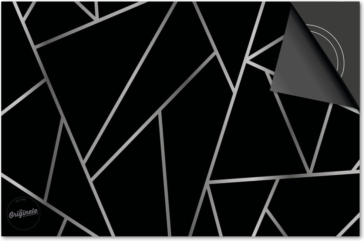 Inductie beschermer 81x52 - afdekplaat inductie mat - Dietrix Kookplaat beschermer - Exclusief - Hexagon - Moza?ek?ek Zilver
