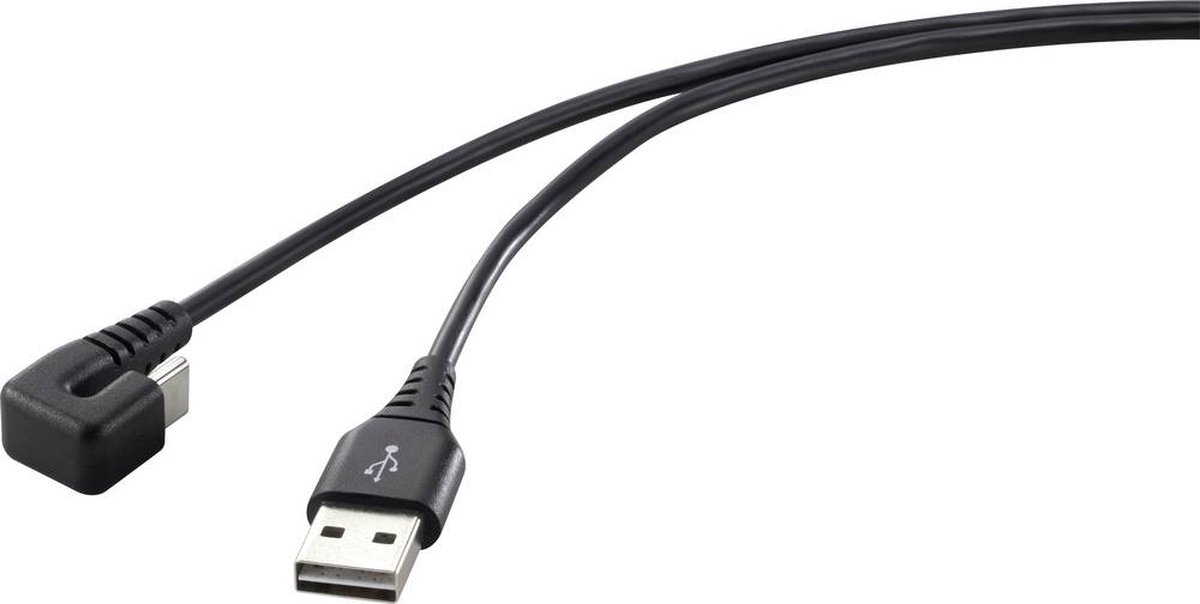 Renkforce RF-4609276 USB-kabel USB 2.0 USB-C stekker, USB-A stekker 1.00 m Zwart