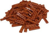 200 Bouwstenen 1x4 plate | Koffie | Compatibel met Lego Classic | Keuze uit vele kleuren | SmallBricks